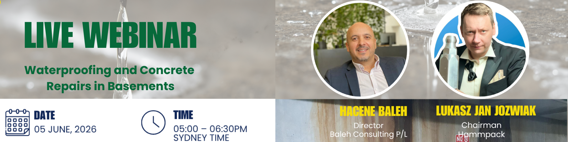 Free Webinar – Waterproofing and Concrete Repairs in Basements