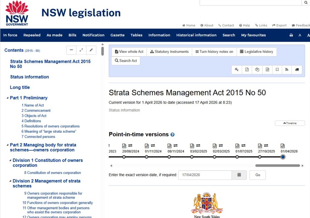 Strata Schemes Management Act 2015